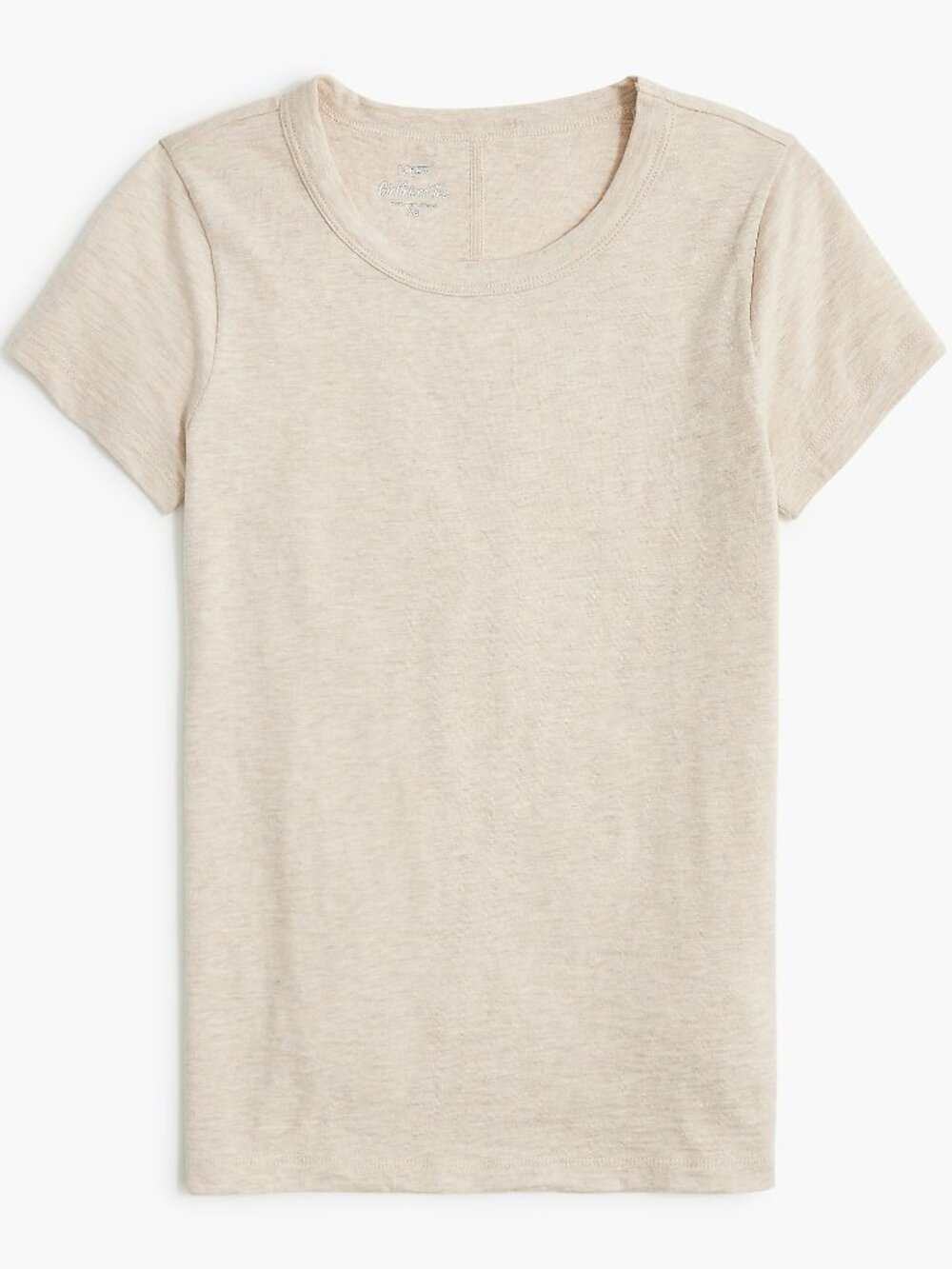 J. Crew Factory Short-sleeve Girlfriend Crewneck Tee • Heather Oatmeal • Medium